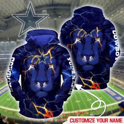 NFL Dallas Cowboys Custom Name One Nation Under God Pullover Hoodie V8