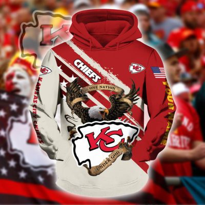 NFL Kansas City Chiefs Custom Name Red Cream Pullover Hoodie
