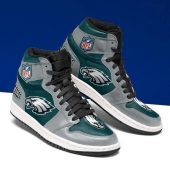 NFL Philadelphia Eagles Grey Green Air Jordan 1 High Sneakers