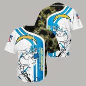 NFL Los Angeles Chargers White Blue Camo Baseball Jersey