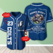 NFL Indianapolis Colts Custom Name Number Blue Baseball Jersey