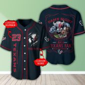 NFL Houston Texans Custom Name Number Blue Baseball Jersey
