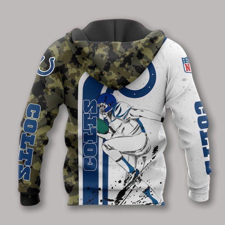 NFL Indianapolis Colts White Blue Camo Pullover Hoodie NFL Indianapolis Colts White Blue Camo Pullover Hoodie