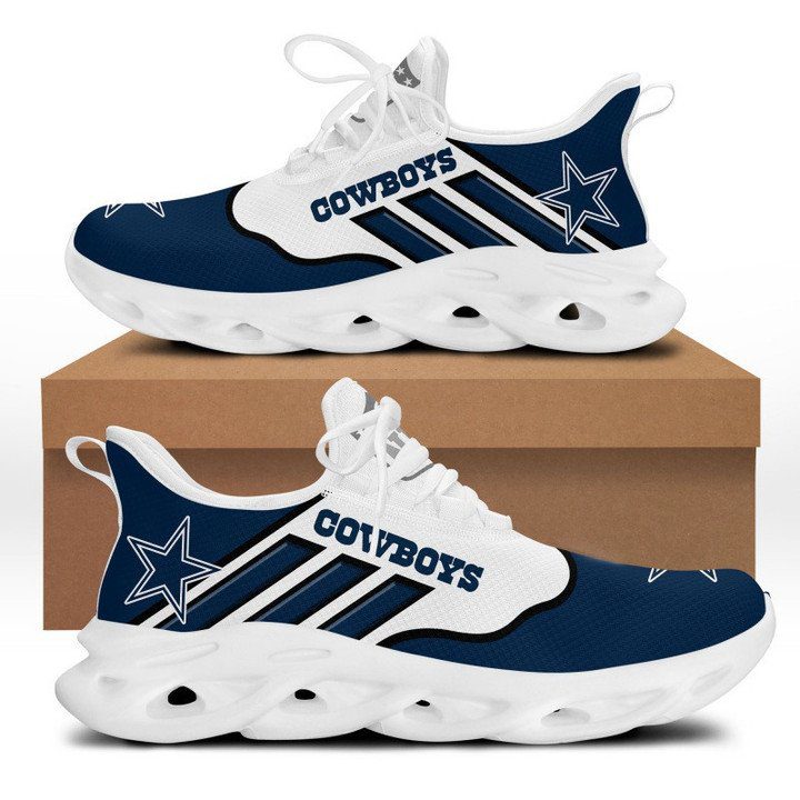 NFL Dallas Cowboys Blue White Stripes Logo Sneakers Max Soul Shoes NFL Dallas Cowboys Blue White Stripes Logo Sneakers Max Soul Shoes