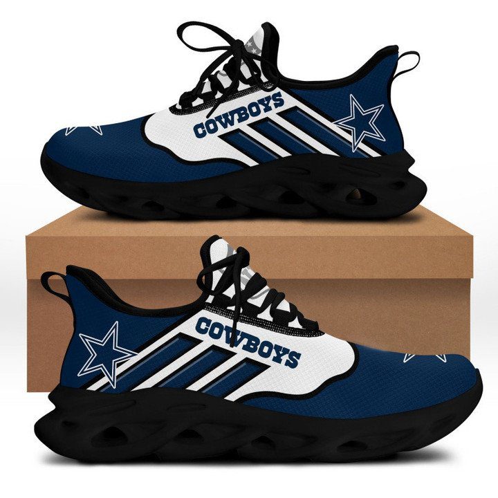 NFL Dallas Cowboys Blue White Stripes Logo Sneakers Max Soul Shoes NFL Dallas Cowboys Blue White Stripes Logo Sneakers Max Soul Shoes