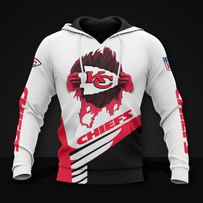NFL Kansas City Chiefs White Red Pullover Hoodie