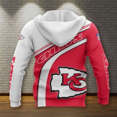 NFL Kansas City Chiefs Red White Pullover Hoodie V2