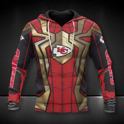 NFL Kansas City Chiefs Red Spider Man Pullover Hoodie