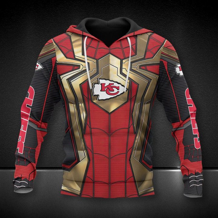 NFL Kansas City Chiefs Red Spider Man Pullover Hoodie NFL Kansas City Chiefs Red Spider Man Pullover Hoodie