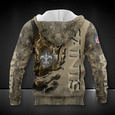NFL New Orleans Saints Golden Camo Scratch Player Pullover Hoodie