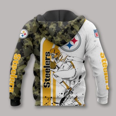 NFL Pittsburgh Steelers White Golden Camo Pullover Hoodie
