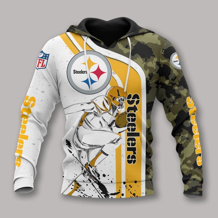 NFL Pittsburgh Steelers White Golden Camo Pullover Hoodie NFL Pittsburgh Steelers White Golden Camo Pullover Hoodie