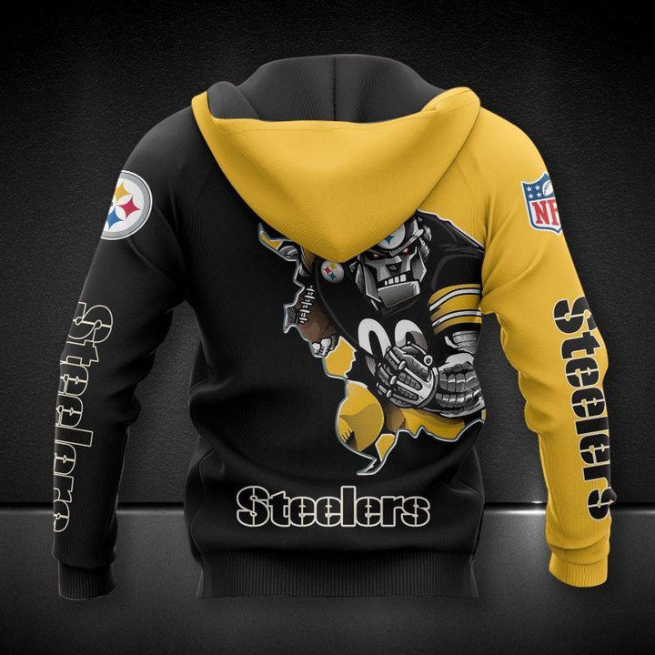 NFL Pittsburgh Steelers Black Golden Pullover Hoodie V2 NFL Pittsburgh Steelers Black Golden Pullover Hoodie V2
