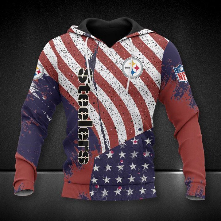 NFL Pittsburgh Steelers American Flag Pullover Hoodie NFL Pittsburgh Steelers American Flag Pullover Hoodie