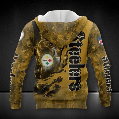 NFL Pittsburgh Steelers Dark Golden Scratch Pullover Hoodie