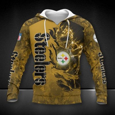 NFL Pittsburgh Steelers Dark Golden Scratch Pullover Hoodie