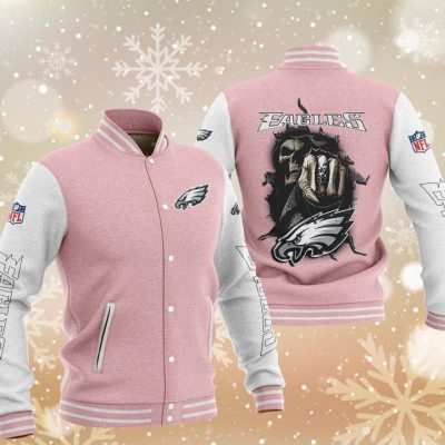 NFL Philadelphia Eagles Pink Skull Hawaiian Shirt