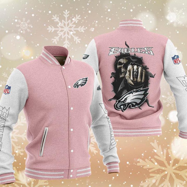 NFL Philadelphia Eagles Pink Skull Hawaiian Shirt NFL Philadelphia Eagles Pink Skull Hawaiian Shirt