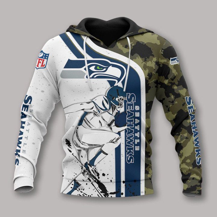 NFL Seattle Seahawks White Navy Camo Pullover Hoodie NFL Seattle Seahawks White Navy Camo Pullover Hoodie