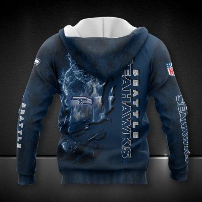 NFL Seattle Seahawks Navy Black Pullover Hoodie
