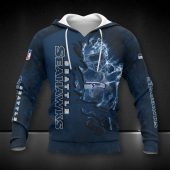 NFL Seattle Seahawks Navy Black Pullover Hoodie