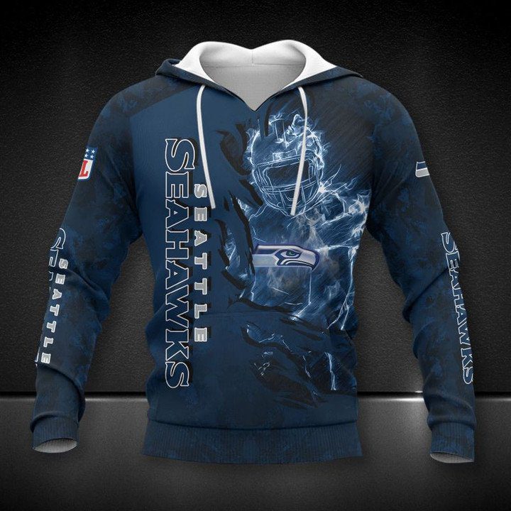 NFL Seattle Seahawks Navy Black Pullover Hoodie NFL Seattle Seahawks Navy Black Pullover Hoodie