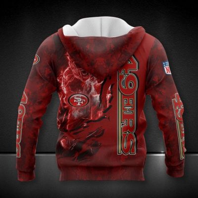 NFL San Francisco 49ers Red Scratch Fire Player Pullover Hoodie