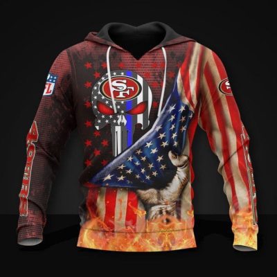 NFL San Francisco 49ers American Flag Pullover Hoodie V2