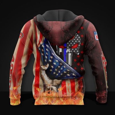 NFL San Francisco 49ers American Flag Pullover Hoodie V2