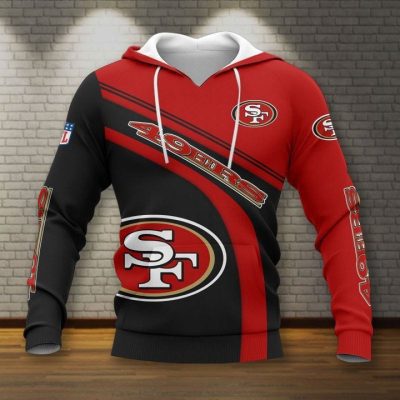 NFL San Francisco 49ers New Style Red Black Pullover Hoodie