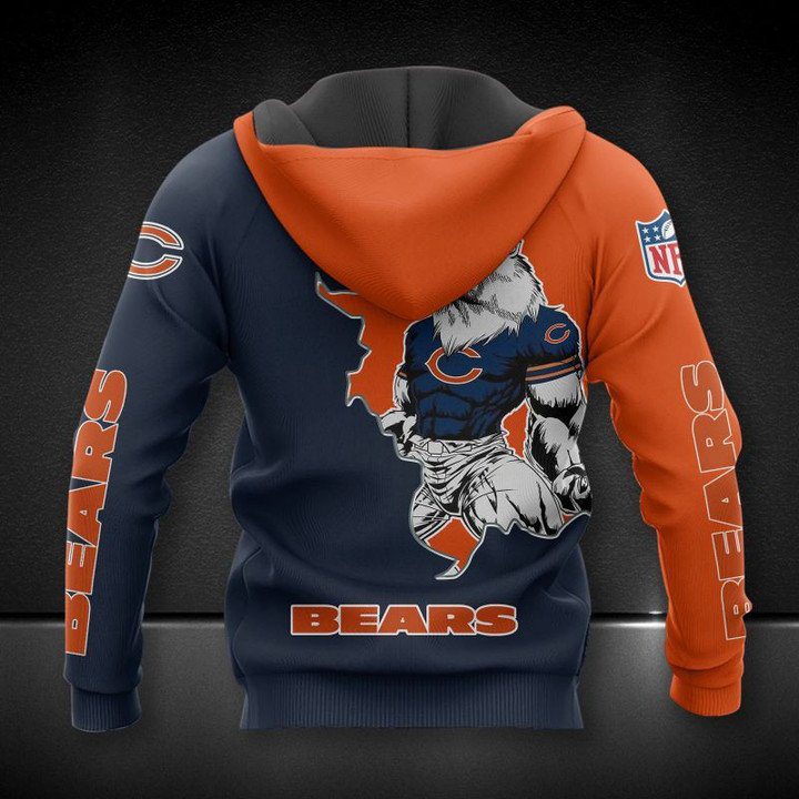 NFL Chicago Bears Orange Dark Blue Perfect Style Pullover Hoodie NFL Chicago Bears Orange Dark Blue Perfect Style Pullover Hoodie