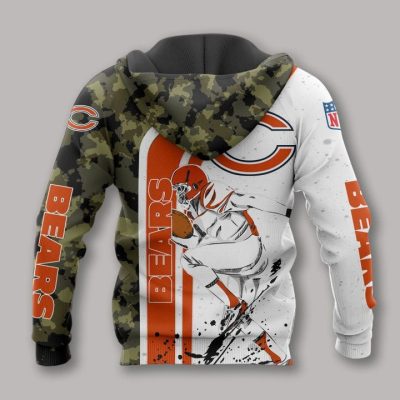 NFL Chicago Bears Camo White Red Pullover Hoodie