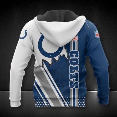 NFL Indianapolis Colts Blue White Pullover Hoodie V2