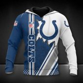 NFL Indianapolis Colts Blue White Pullover Hoodie V2