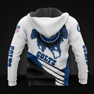 NFL Indianapolis Colts White Blue Pullover Hoodie
