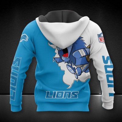 NFL Detroit Lions Blue White Pullover Hoodie V2