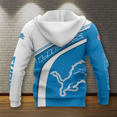 NFL Detroit Lions Blue White Pullover Hoodie