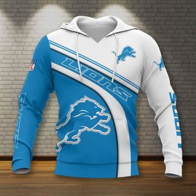 NFL Detroit Lions Blue White Pullover Hoodie NFL Detroit Lions Blue White Pullover Hoodie