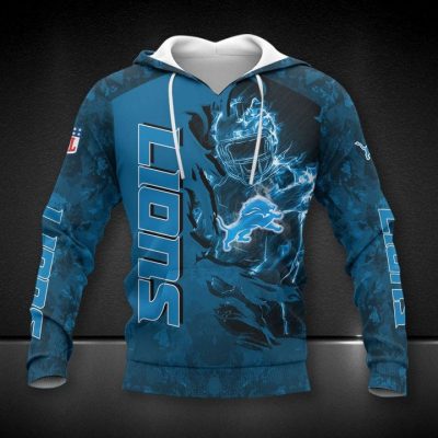NFL Detroit Lions Honolulu Blue Camo Pullover Hoodie