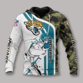 NFL Jacksonville Jaguars White Teal Camo Pullover Hoodie