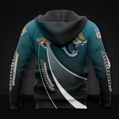 NFL Jacksonville Jaguars Teal Black Pullover Hoodie V3