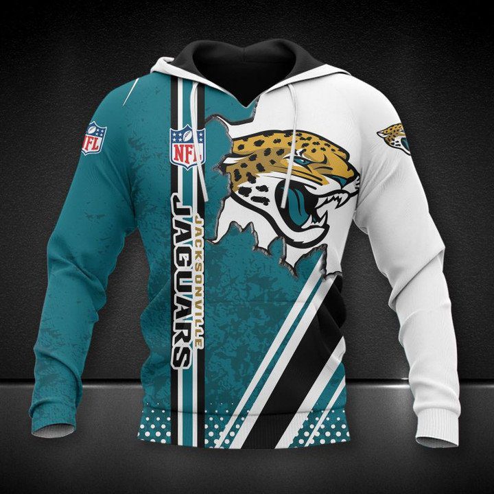 NFL Jacksonville Jaguars Teal White Pullover Hoodie NFL Jacksonville Jaguars Teal White Pullover Hoodie