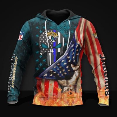 NFL Jacksonville Jaguars America Flag Pullover Hoodie V2
