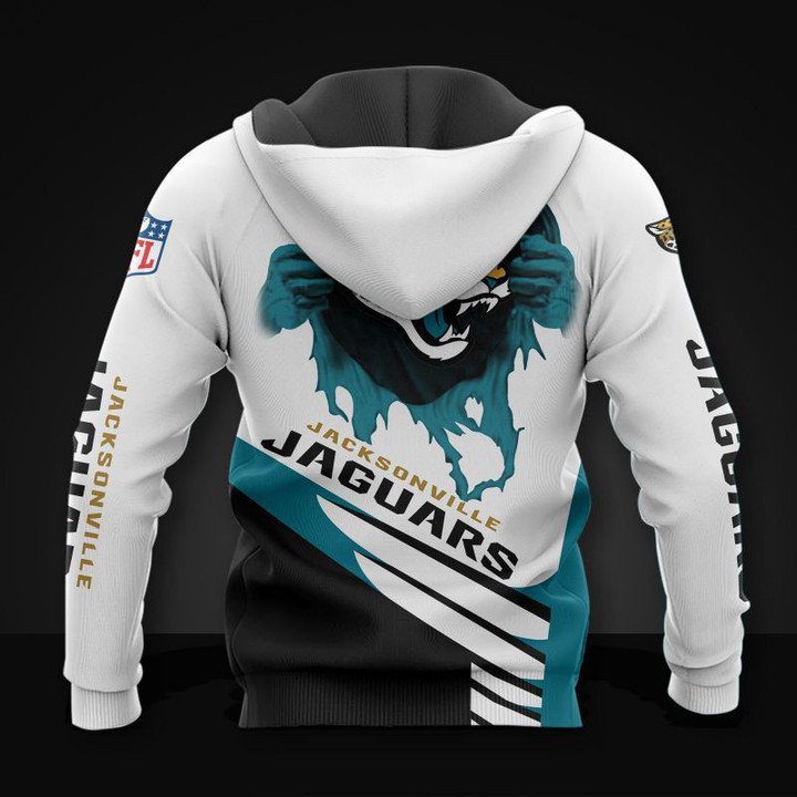 NFL Jacksonville Jaguars White Teal Pullover Hoodie NFL Jacksonville Jaguars White Teal Pullover Hoodie