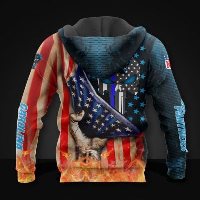 NFL Carolina Panthers American Flag Pullover Hoodie V2