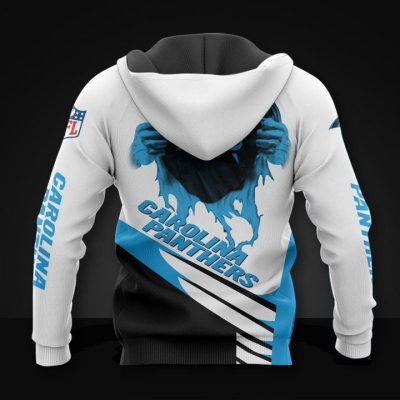 NFL Carolina Panthers White Blue Pullover Hoodie