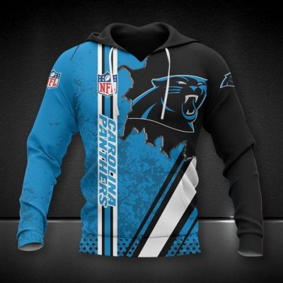 NFL Carolina Panthers Blue Black Pullover Hoodie V3