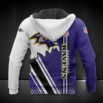 NFL Baltimore Ravens Purple White Pullover Hoodie