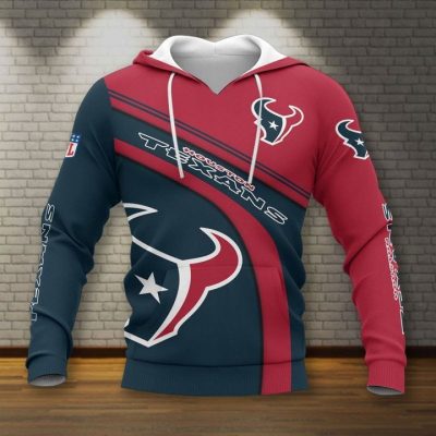 NFL Houston Texans Blue Red Pullover Hoodie