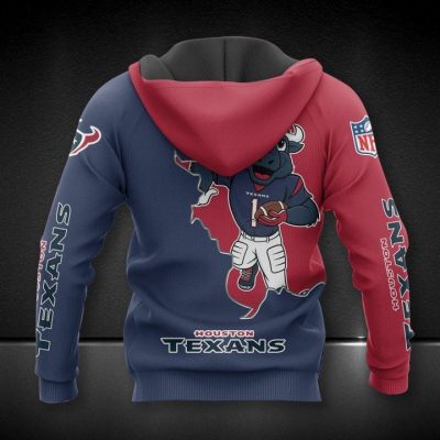 NFL Houston Texans Blue Red Pullover Hoodie V2